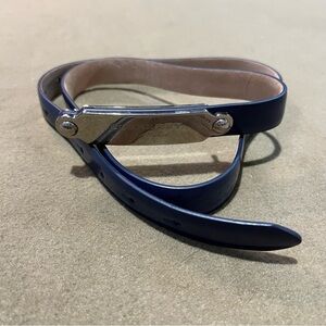 Burberry Blue Patent Leather Belt Womens 34